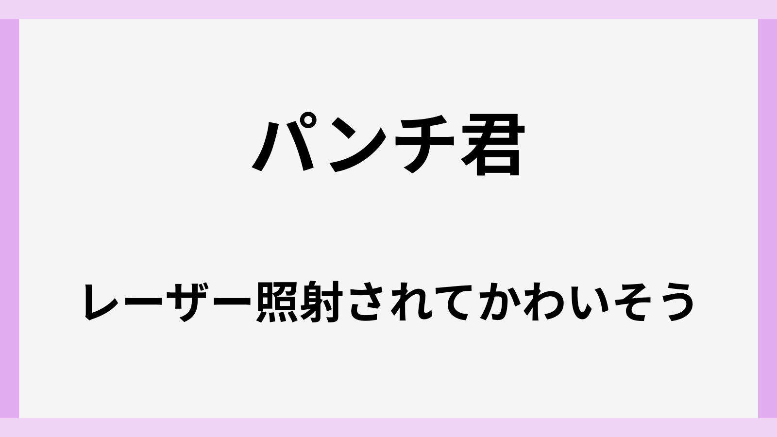 パンチくんレーザー照射されて元動画がかわいそう
